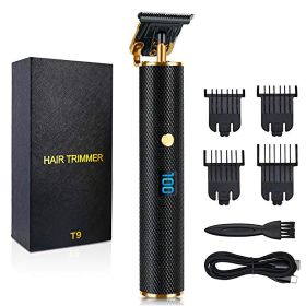 Men Hair Clippers; Professional Outliner Hair Trimmer Cordless; Mens Beard Trimmer; Wireless Hair Cutting Kit for Barbers; USB Rechargeable; Black and