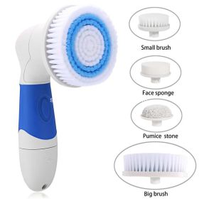 1set Face wash instrument cleansing silicone household silicone ultrasonic vibration massage electric female face wash artifact to clean pores (Color: Blue)