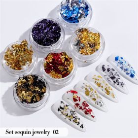 6PCS/Set Nail Beauty Chrome Glitter Kit;  Nail Sequin Nail Art Mirror Powder Decoration (Design: 2)