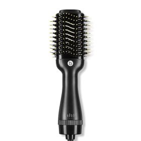 Hair Dryer 3 in 1 Hot Air Brush Styler and Volumizer Blow Dryer Salon Blower Brush Electric Hair Straightener Curler Comb (Color: black)