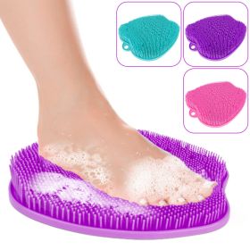 Shower Foot Scrubber Foot Massager Exfoliation Cleaner Mat Improve Foot Circulation Scrubber Foot Pain Relief Mat (Color: Purple)